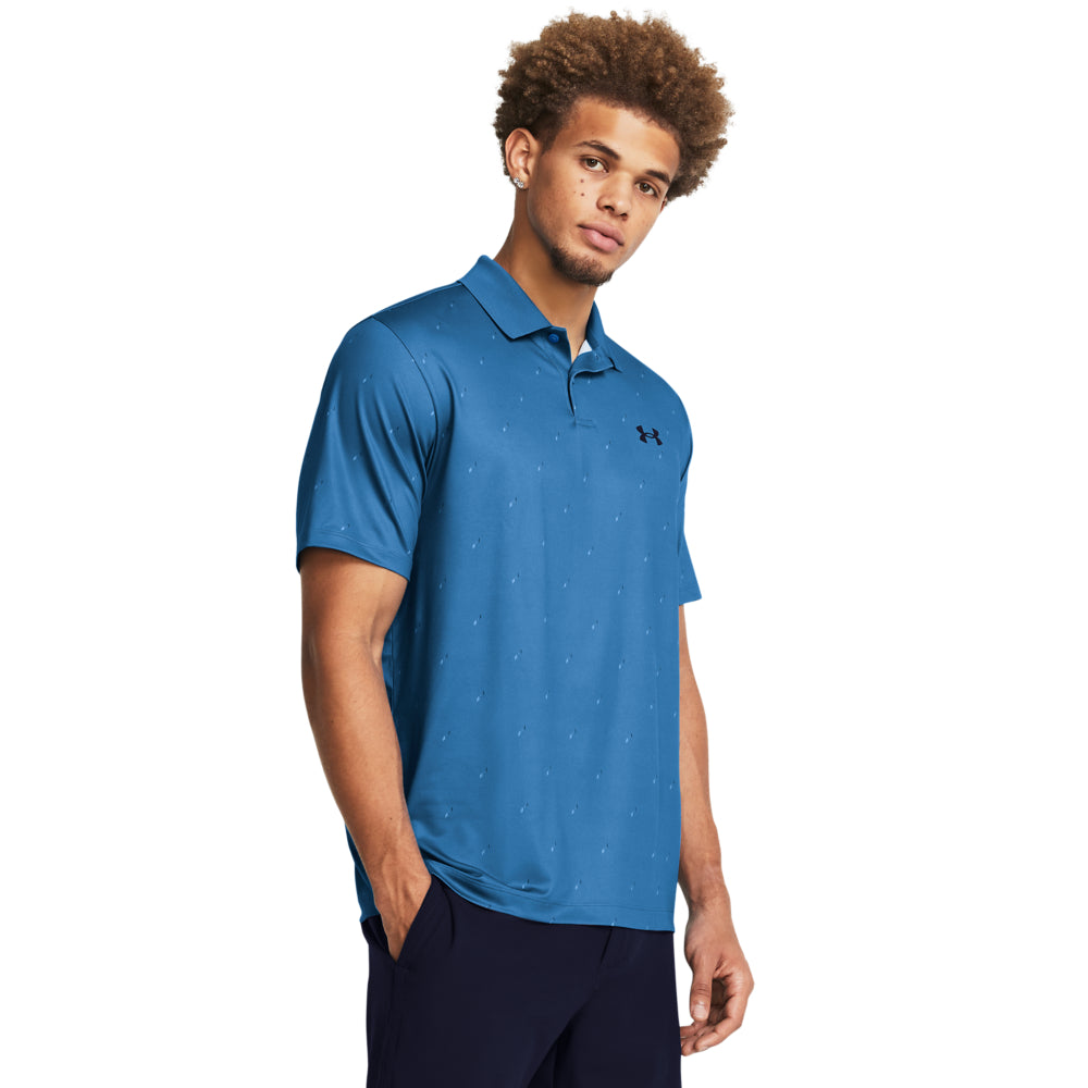 Under Armour Performance 3.0 Printed Golf Polo Shirt 1377377 407 Major Golf Direct