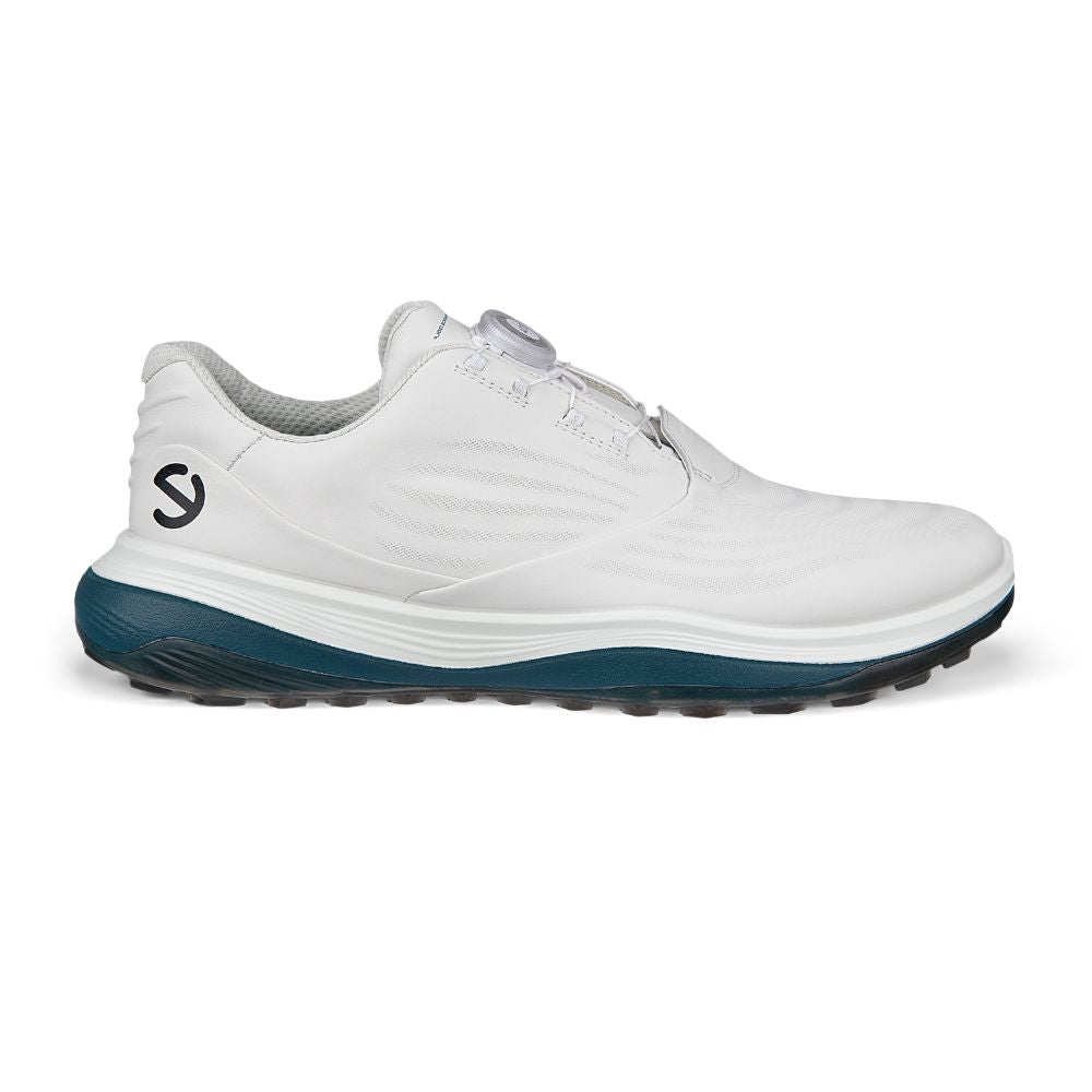 Ecco LT1 BOA Mens Spikeless Golf Shoes 2025 - 132274-61203 White / Petrol EU42 UK8/8.5