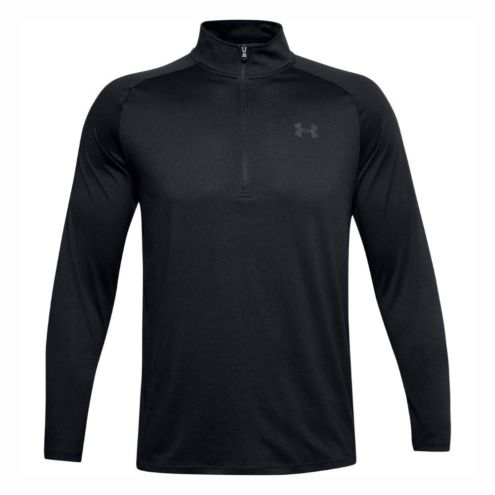 Under Armour Tech 2.0 1/2 Zip Mens Golf Pullover Top 2025 - 1328495-001 Black 001 M