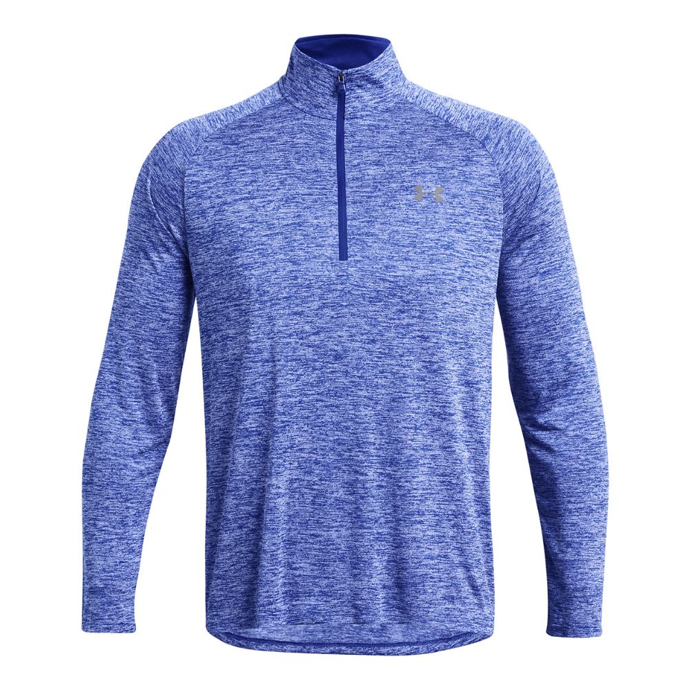 Under Armour Tech 2.0 1/2 Zip Mens Golf Pullover Top 2025 - 1328495-400 Royal / Graphite 400 M