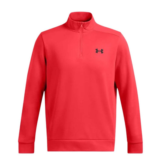 Under Armour Fleece 1/4 Zip Pullover Golf Top - 1373358-713 Racer Red 713 S