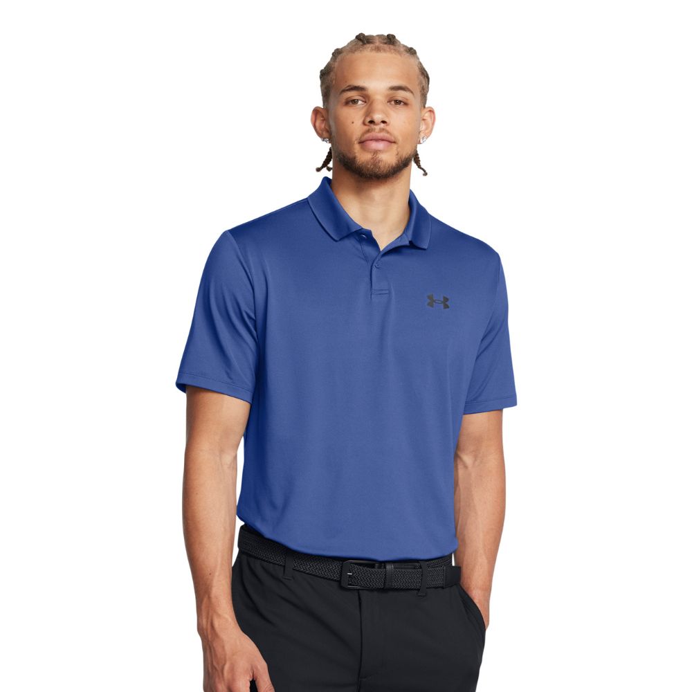 Under Armour Performance 3.0 Golf Polo Shirt 2024 1377374-432 Tech Blue / Black 432 S 