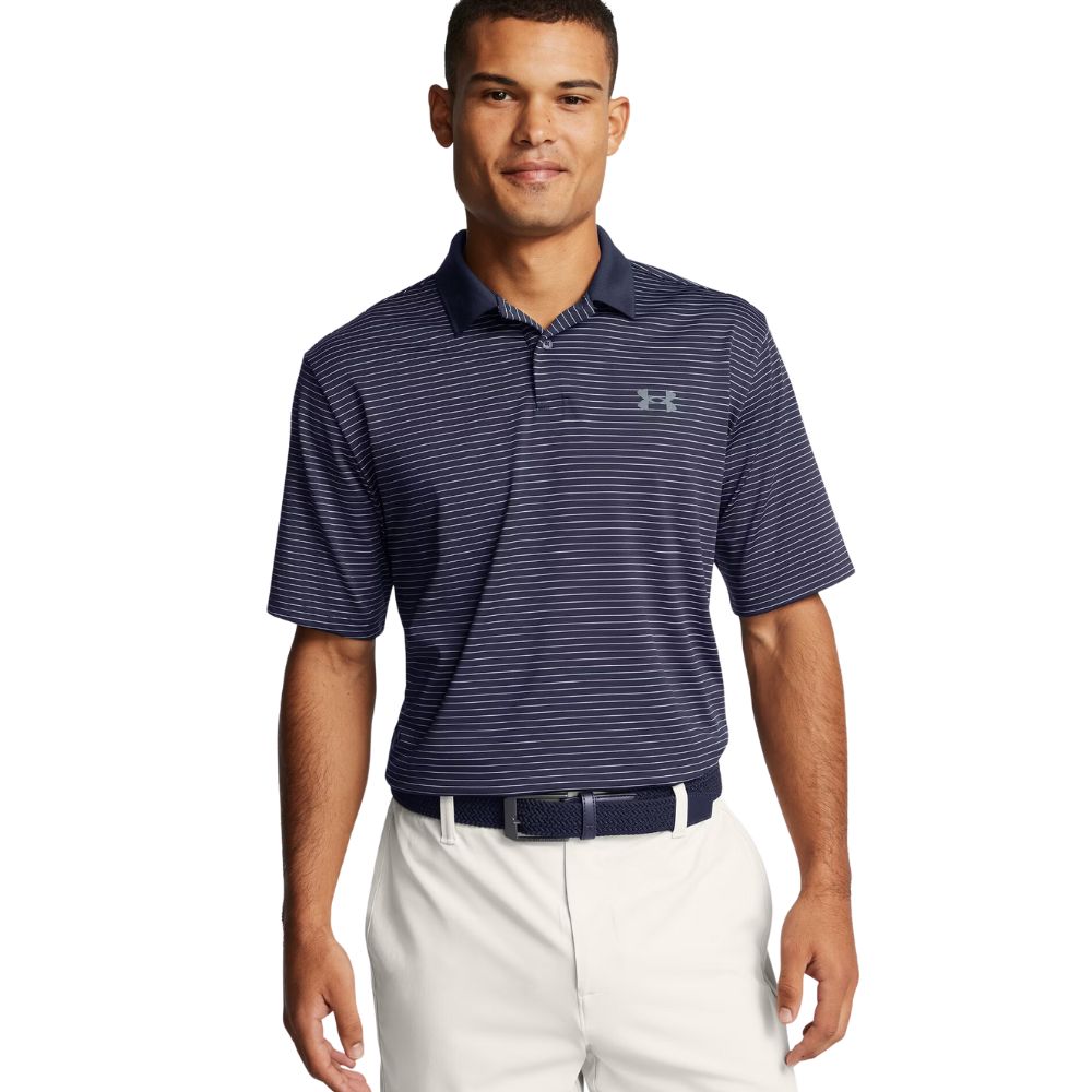 Under Armour Performance 3.0 Stripe Golf Polo Shirt - 1377376-416