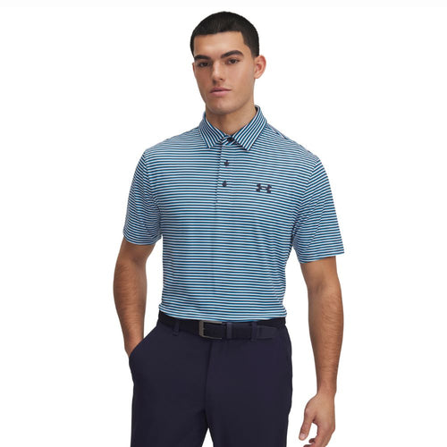 Under Armour Playoff 3.0 Stripe Golf Polo Shirt 2025 - 1378676-452 Ether Blue / Midnight Navy / Midnight Navy 452 M