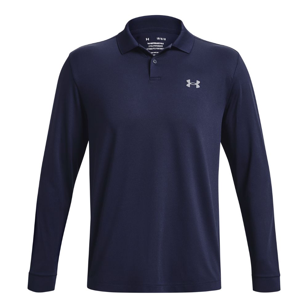 Under Armour Golf Performance 3.0 Long Sleeve Polo Shirt 2024 1379728-410 Midnight Navy / Pitch Grey 410 M 