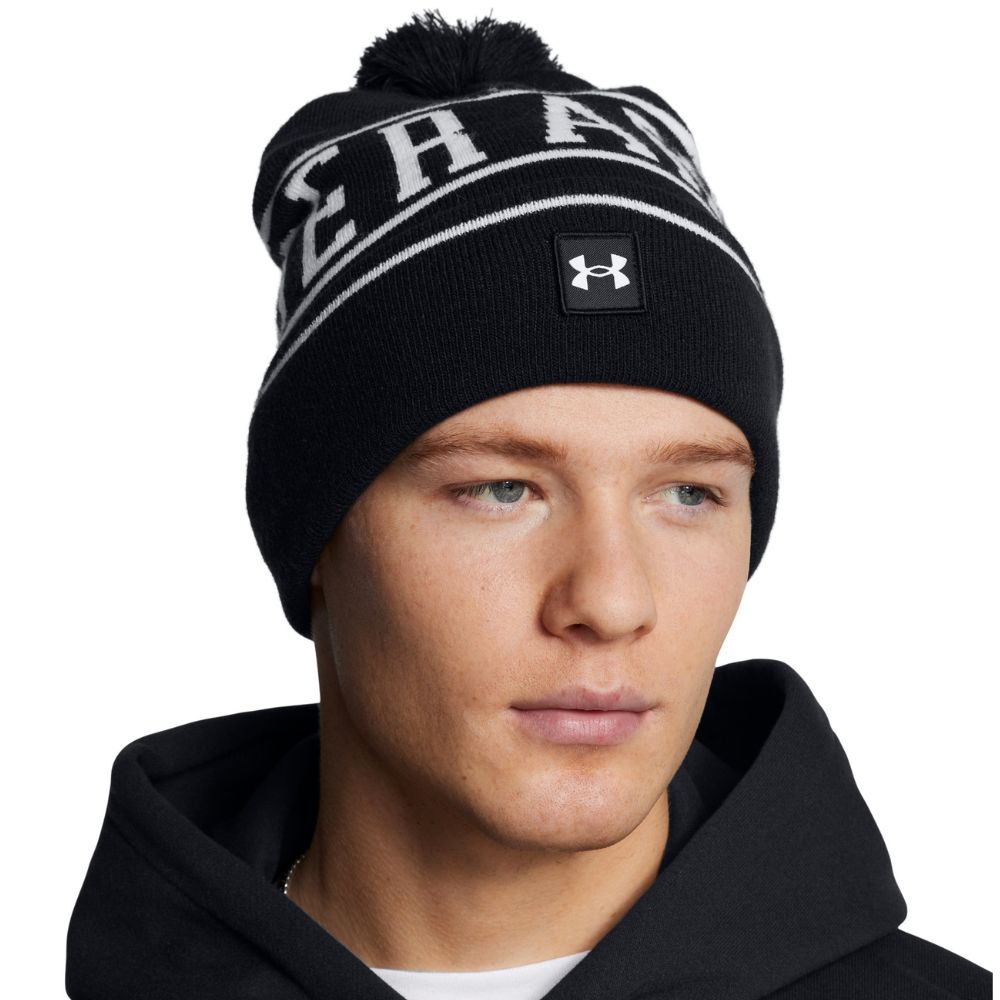 Under Armour Golf Halftime Pom Beanie - 1386634-001 Black / White / White 001