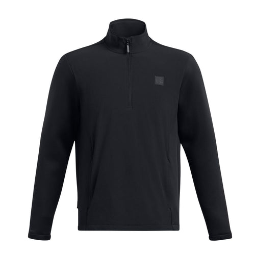 Under Armour Drive Storm Hybrid 1/2 Zip Pullover Golf Top 2024 1387118-001 Black / Metallic Silver 001 M 