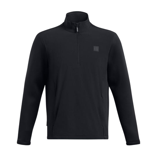 Under Armour Drive Storm Hybrid 1/2 Zip Pullover Golf Top 1387118-001 Black / Metallic Silver 001 M