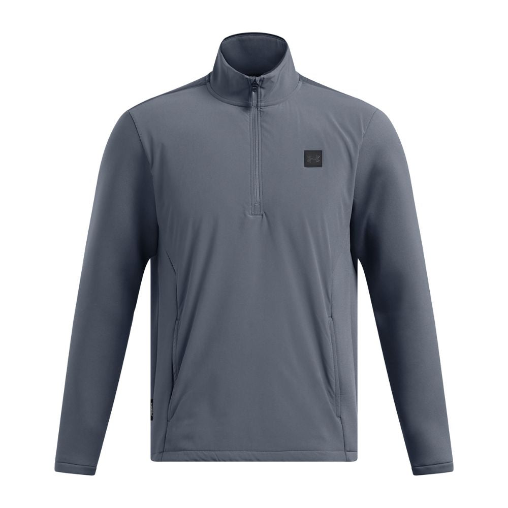 Under Armour Drive Storm Hybrid 1/2 Zip Pullover Golf Top 1387118-044 Downpour Grey / Metallic Silver 044 M