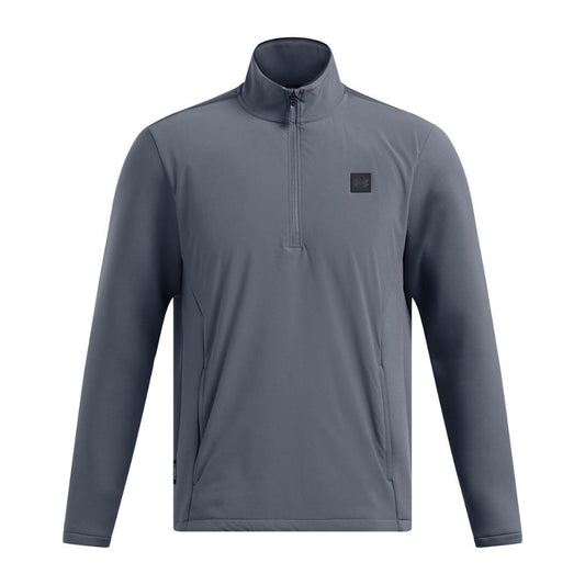 Under Armour Drive Storm Hybrid 1/2 Zip Pullover Golf Top 2024 1387118-044 Downpour Grey / Metallic Silver 044 M 