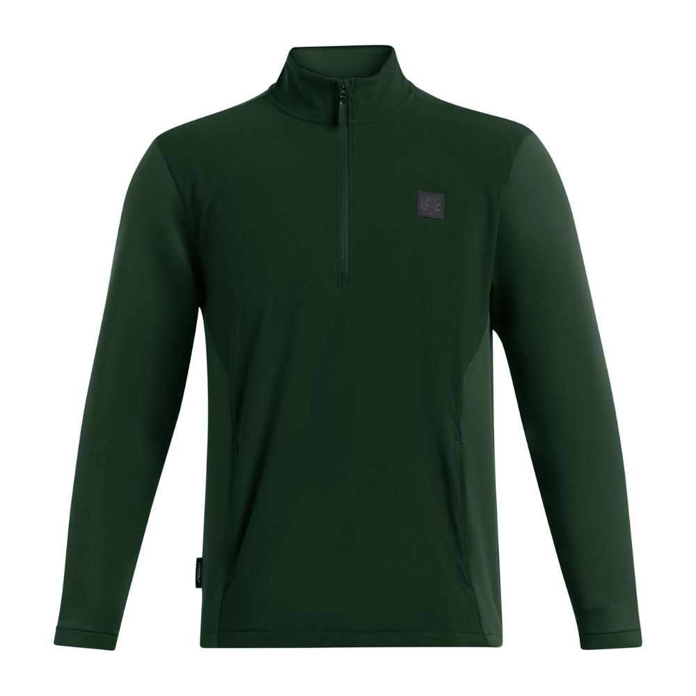 Under Armour Drive Storm Hybrid 1/2 Zip Pullover Golf Top 1387118-301 Green / Metallic Silver 301 M