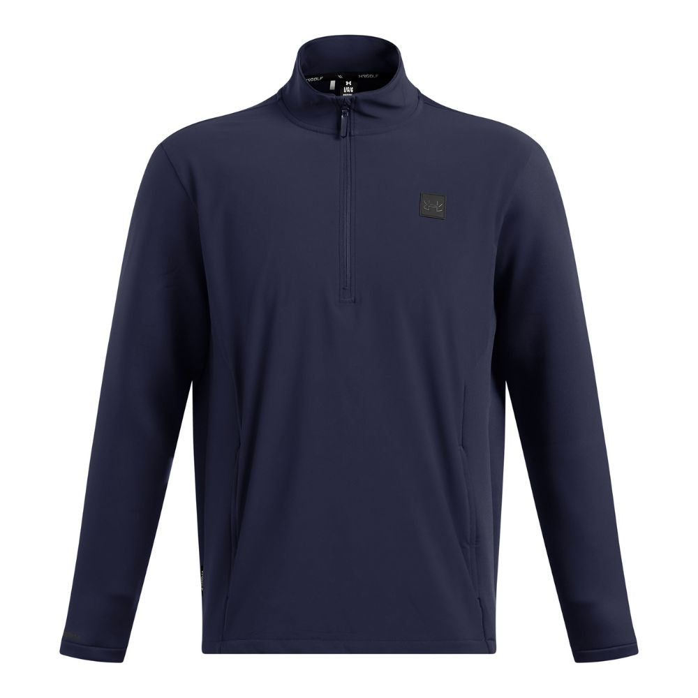 Under Armour Drive Storm Hybrid 1/2 Zip Pullover Golf Top 1387118-410 Midnight Navy / Metallic Silver 410 M