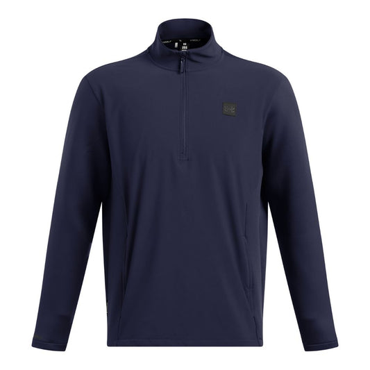 Under Armour Drive Storm Hybrid 1/2 Zip Pullover Golf Top 2024 1387118-410 Midnight Navy / Metallic Silver 410 M 