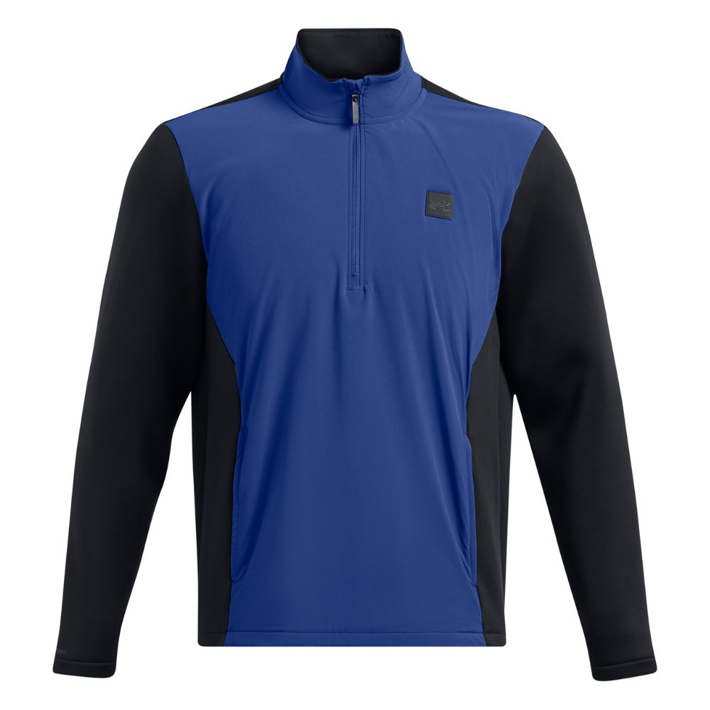 Under Armour Drive Storm Hybrid 1/2 Zip Pullover Golf Top - 1387118-432 Tech Blue / Black / Metallic Silver 432 M