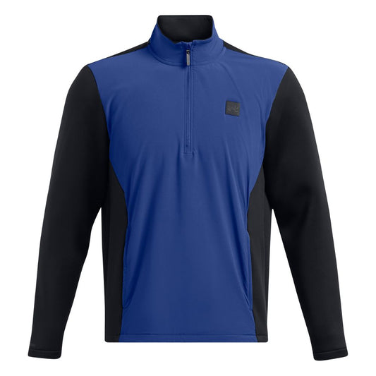 Under Armour Drive Storm Hybrid 1/2 Zip Pullover Golf Top 2024 1387118-432 Tech Blue / Black / Metallic Silver 432 M 