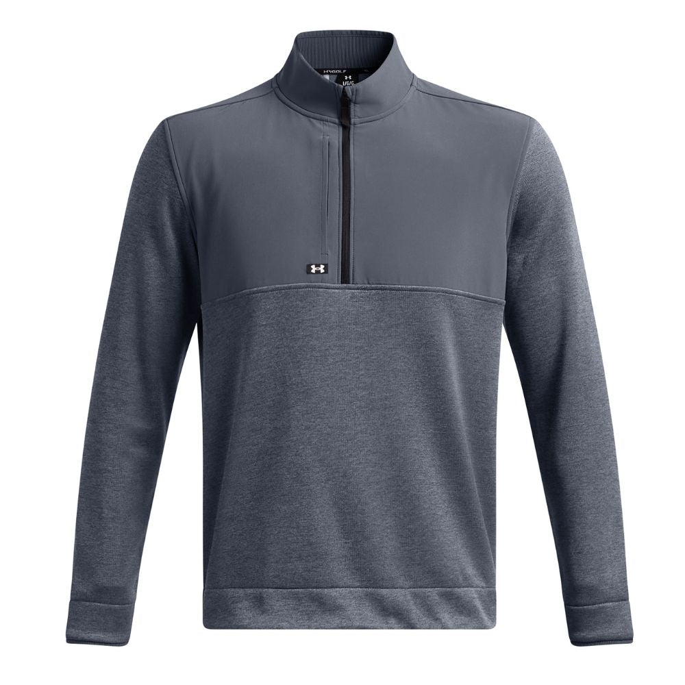 Under Armour Drive Storm SweaterFleece 1/2 Zip Pullover Golf Top 2024 1387121-044 Downpour Grey / Gravel / White 044 M 