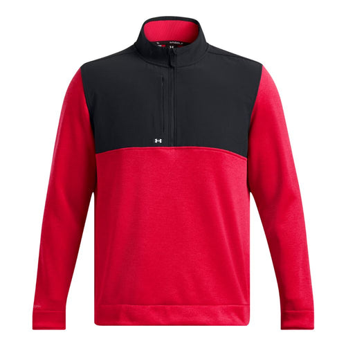 Under Armour Drive Storm SweaterFleece 1/2 Zip Pullover Golf Top 2024 1387121-600 Red / Black / White 600 S 