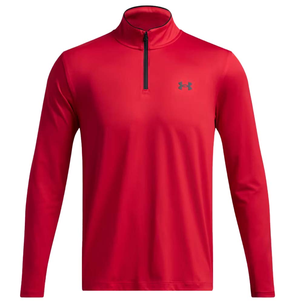 Under Armour Drive Storm SweaterFleece 1/2 Zip Pullover Golf Top 2024 1387121-600 Red / Black / White 600 S 