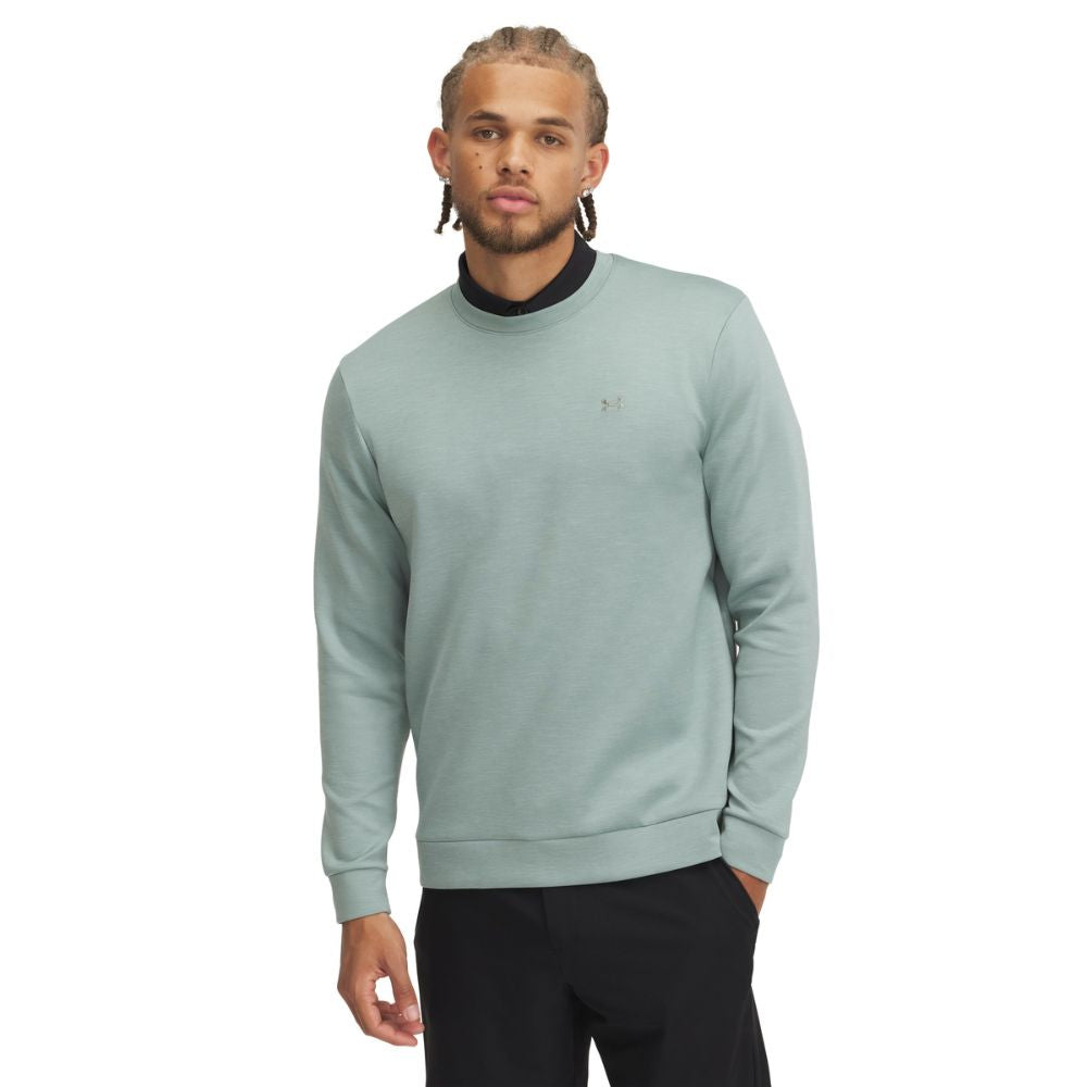 Under Armour Drive Midlayer Crew Mens Golf Top 2025 - 1387122-348 Silica Green / Hydro Green / Silica Green 348 M