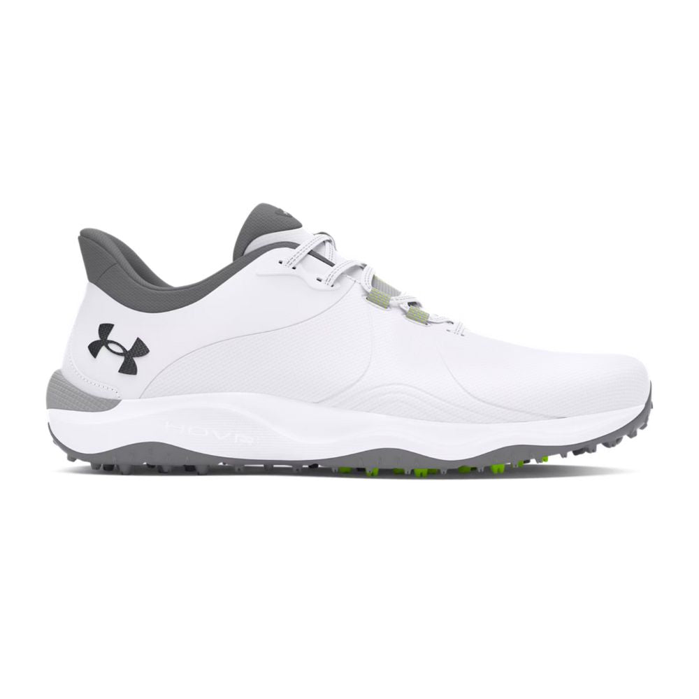 Under Armour Drive Pro Wide Mens Spikeless Golf Shoes 2025 - 3026921-100 White / White / Metallic Gun Metal 100 8