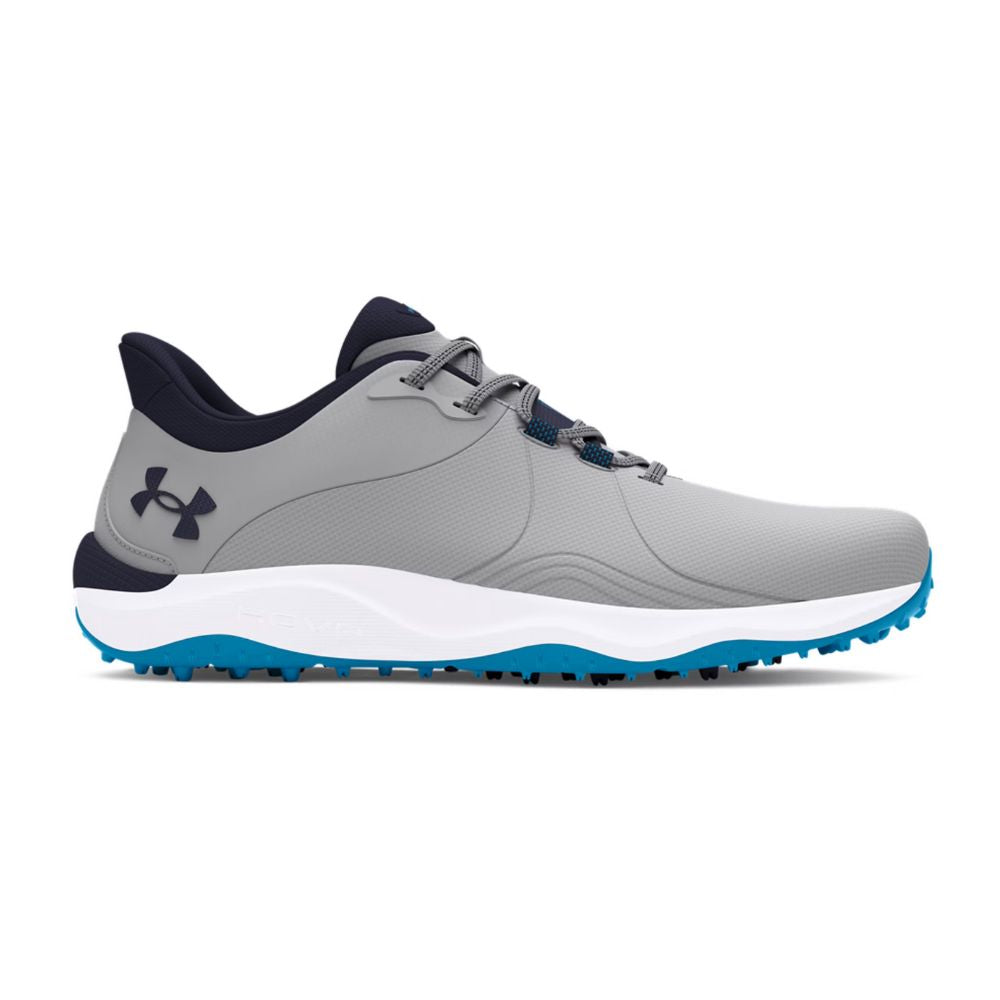 Under Armour Drive Pro Wide Mens Spikeless Golf Shoes 2025 - 3026921- 101 Mod Grey / Capri / Midnight Navy 101 8