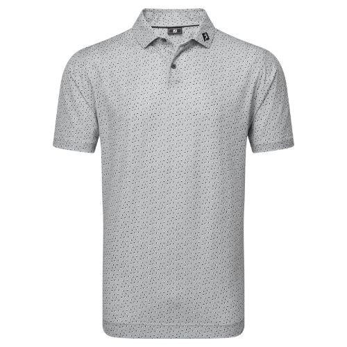 FootJoy Bounce Print Pique Golf Polo Shirt 2025 - 34039 Grey M