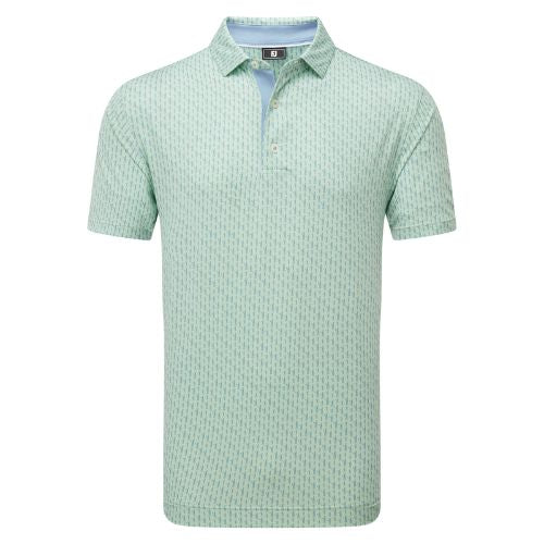 FootJoy Valencia Figure Print Lisle Golf Polo Shirt 2025 - 34053 Pistachio M