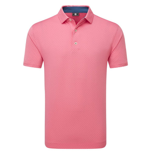 FootJoy Stretch Lisle Dot Print Golf Polo Shirt 2025 - 34125 Pink Lemonade M