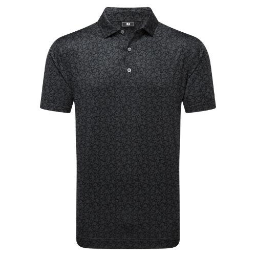 FootJoy Painted Floral Lisle Golf Polo Shirt 2025 - 34128 Black M