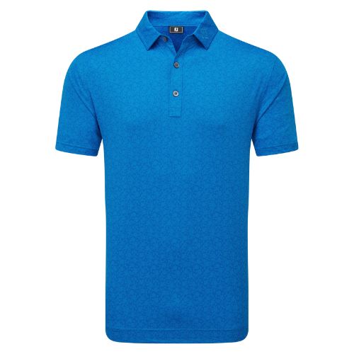 FootJoy Painted Floral Lisle Golf Polo Shirt 2025 - 34129 Cobalt M