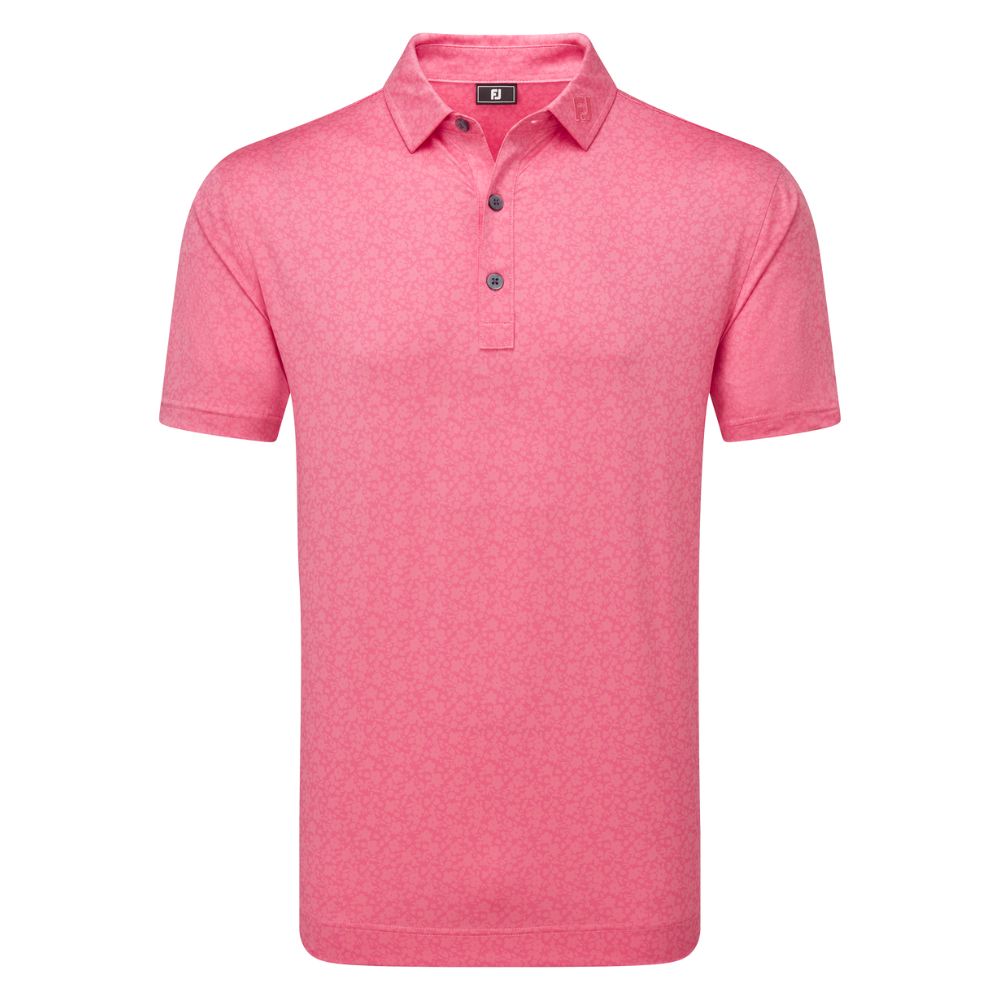 FootJoy Painted Floral Lisle Golf Polo Shirt 2025 - 34130 Pink Lemonade M