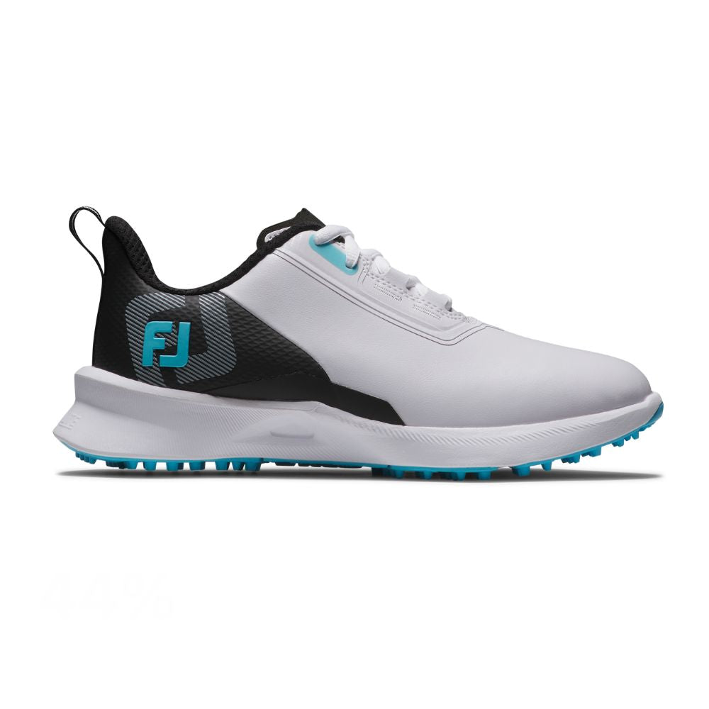 FootJoy Fuel Spikeless Junior Golf Shoes - 45042 White / Black / Blue 3