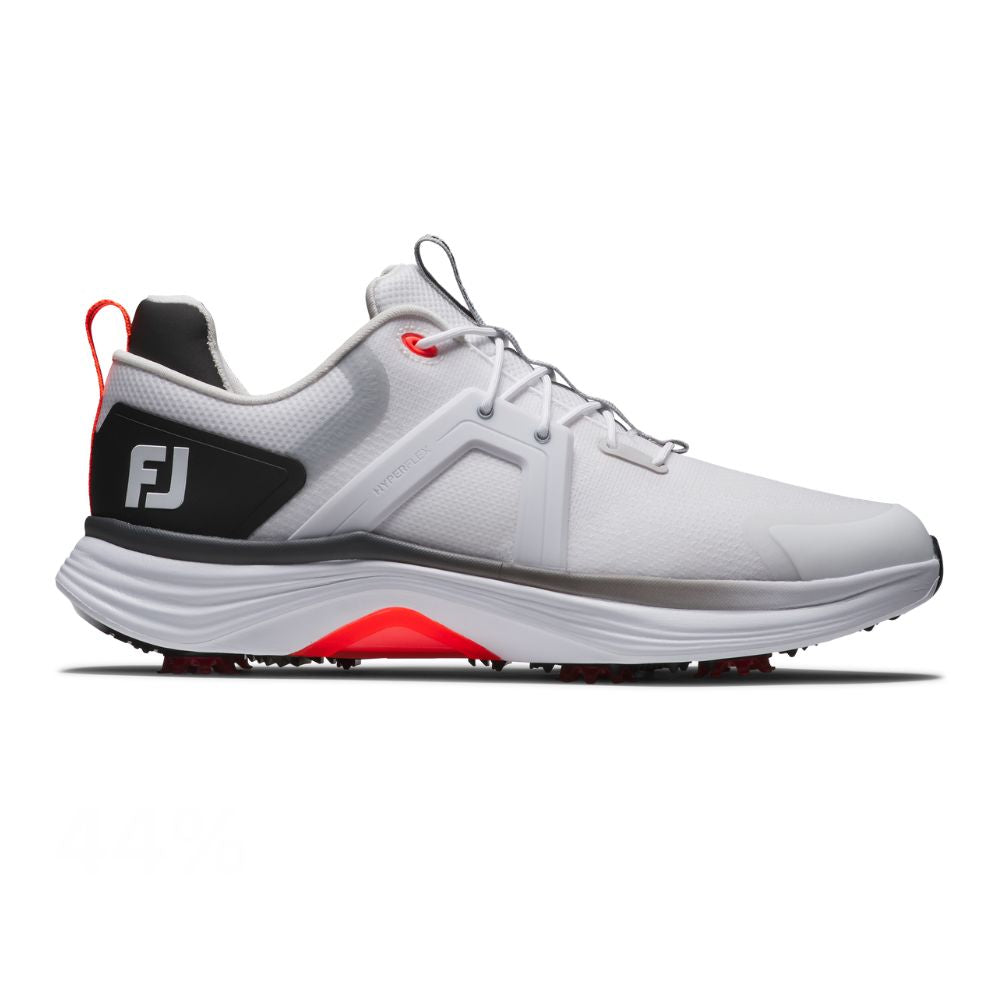 FootJoy Hyperflex Mens Spiked Golf Shoes - 55469 White / Black / Red 7