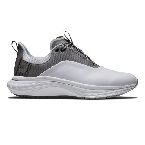 FootJoy Quantum Mens Spikeless Golf Shoes - 57032 White / Grey /Silver 7