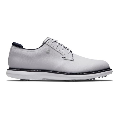 FootJoy Traditions Blucher Mens Spiked Golf Shoes 57938 - White Navy White / Navy 7 Medium