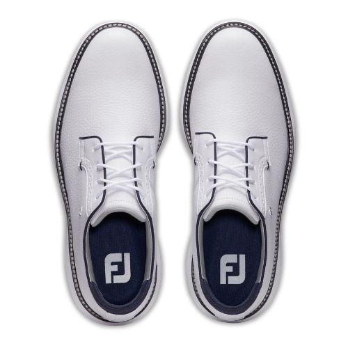 FootJoy Traditions Blucher Mens Spiked Golf Shoes 57938 - White Navy