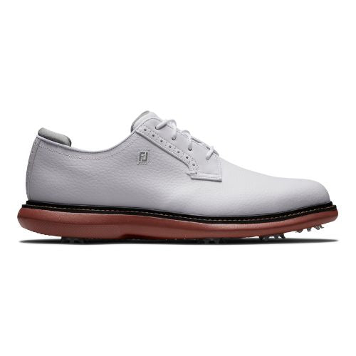 FootJoy Traditions Blucher Mens Spiked Golf Shoes 57946 - White Brick White / Brick 7