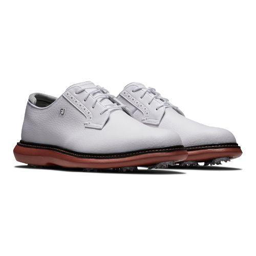 FootJoy Traditions Blucher Mens Spiked Golf Shoes 57946 - White Brick