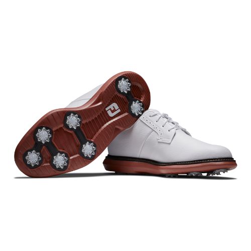 FootJoy Traditions Blucher Mens Spiked Golf Shoes 57946 - White Brick