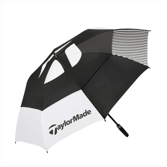 TaylorMade Double Canopy 64" Golf Umbrella 2025 - Black / White Black / White