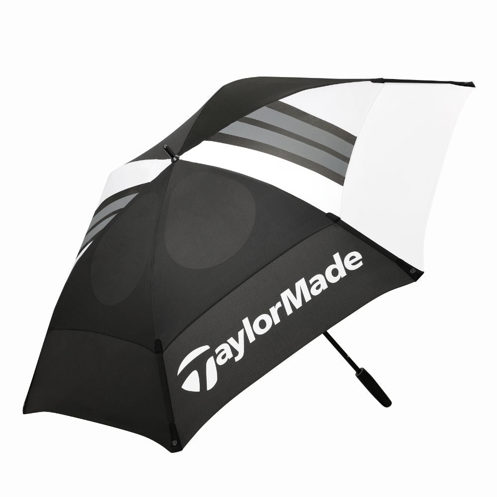 TaylorMade Tour Double Canopy 68" Golf Umbrella 2025 - Black Black / White