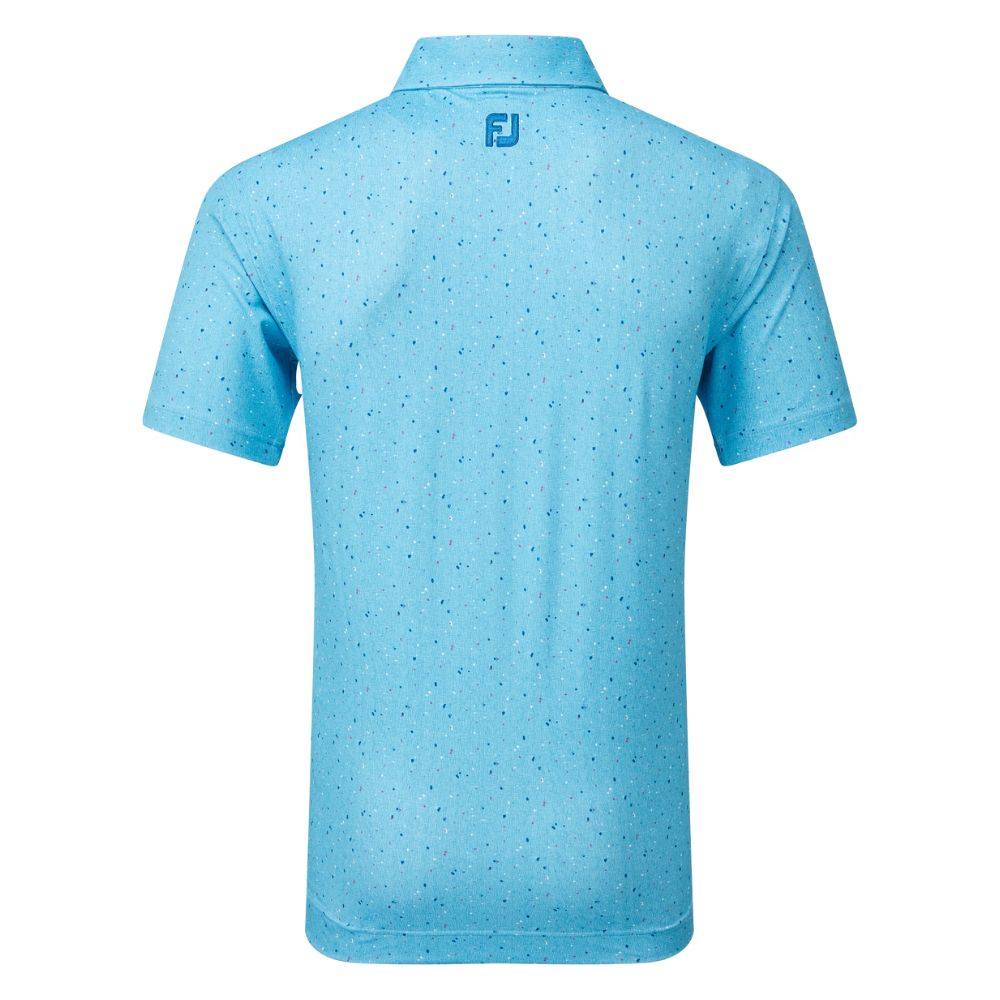 Footjoy Tweed Texture Pique Golf Polo Shirt 81596 - Blue Sky   