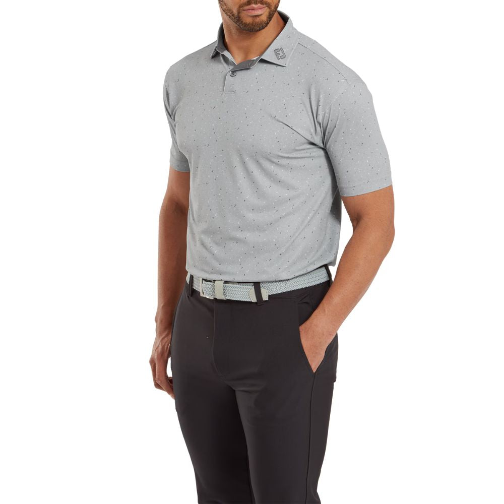 Footjoy Tweed Texture Pique Golf Polo Shirt 81599 - Grey Cliff   