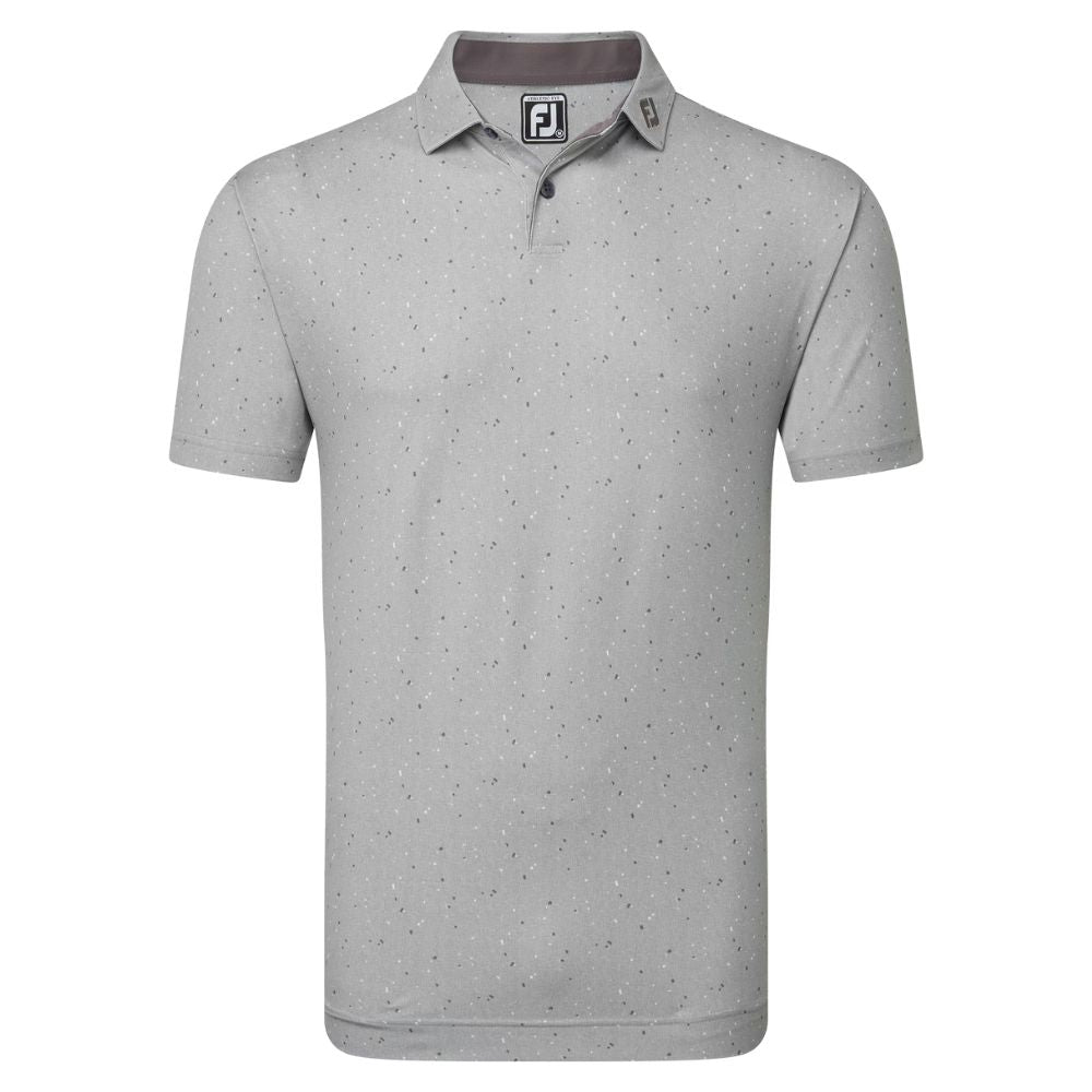 Footjoy Tweed Texture Pique Golf Polo Shirt 81599 - Grey Cliff Grey M 