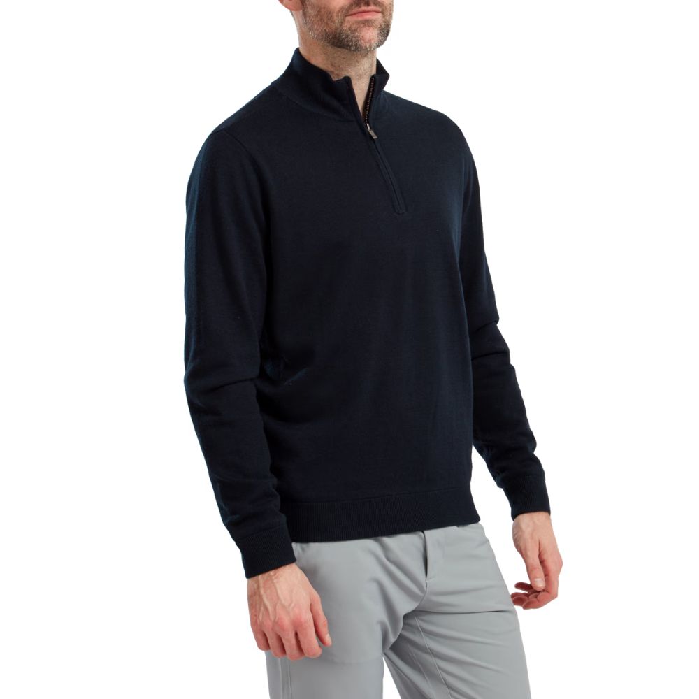 Footjoy Essentials Woolblend 1/2 Zip Mens Golf Midlayer Top 2024 - 90210   