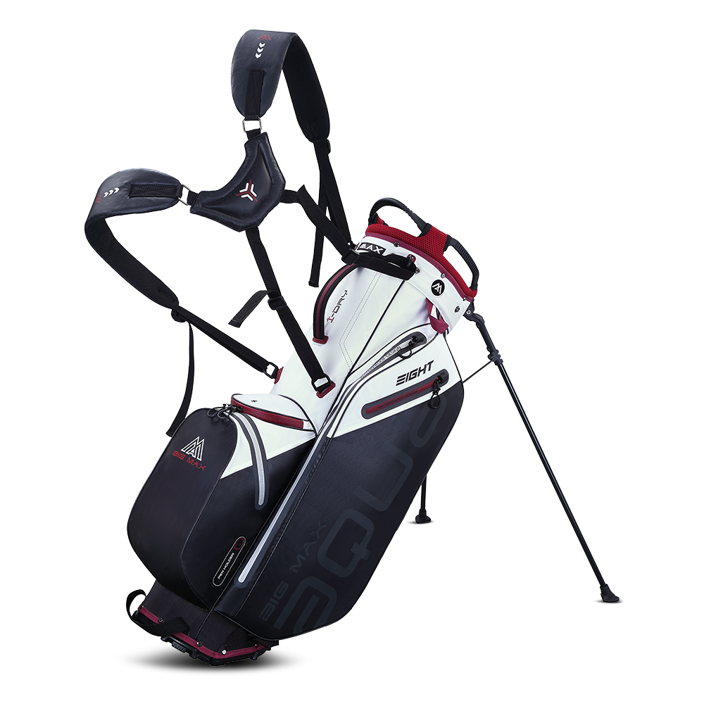 Big Max Aqua Eight G Golf Stand Bag - White Black Merlot White / Black / Merlot