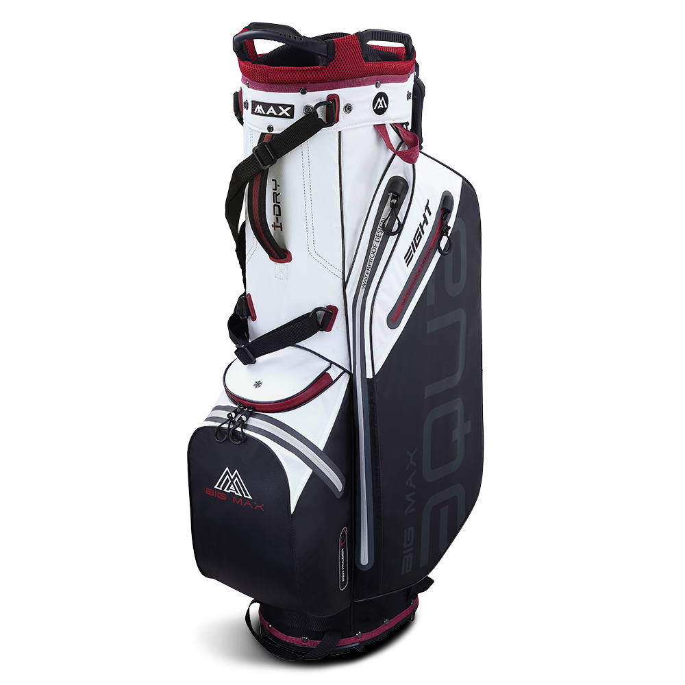 Big Max Aqua Eight G Golf Stand Bag - White Black Merlot