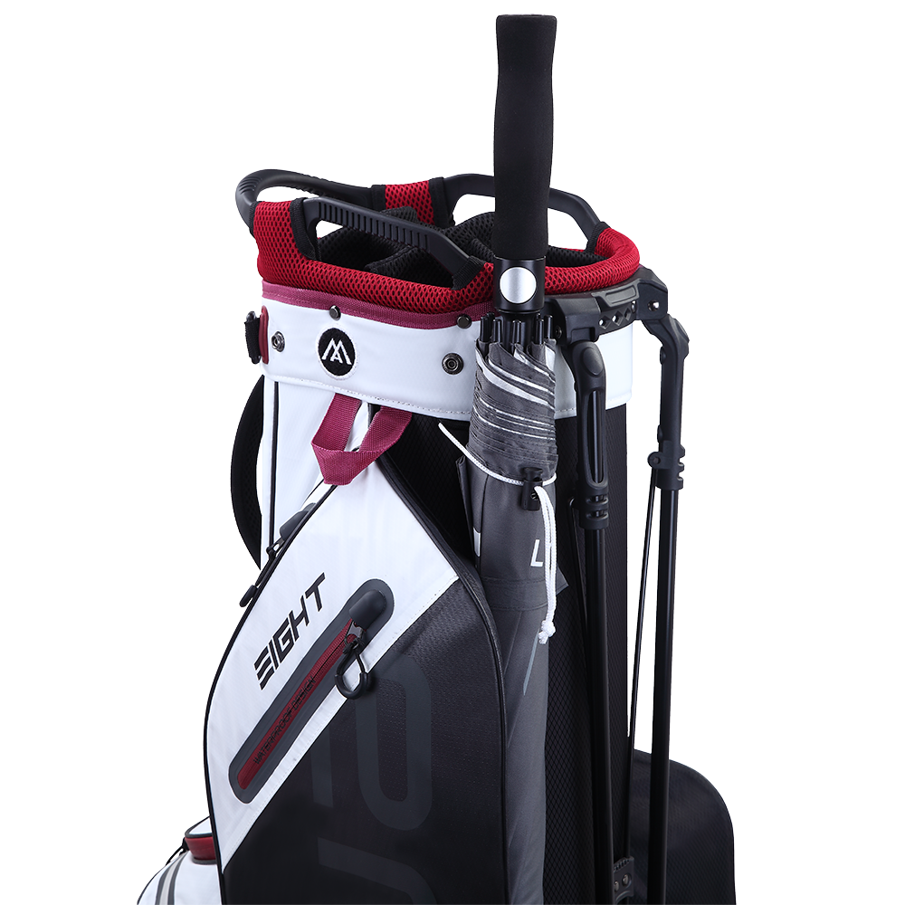 Big Max Aqua Eight G Golf Stand Bag - White Black Merlot