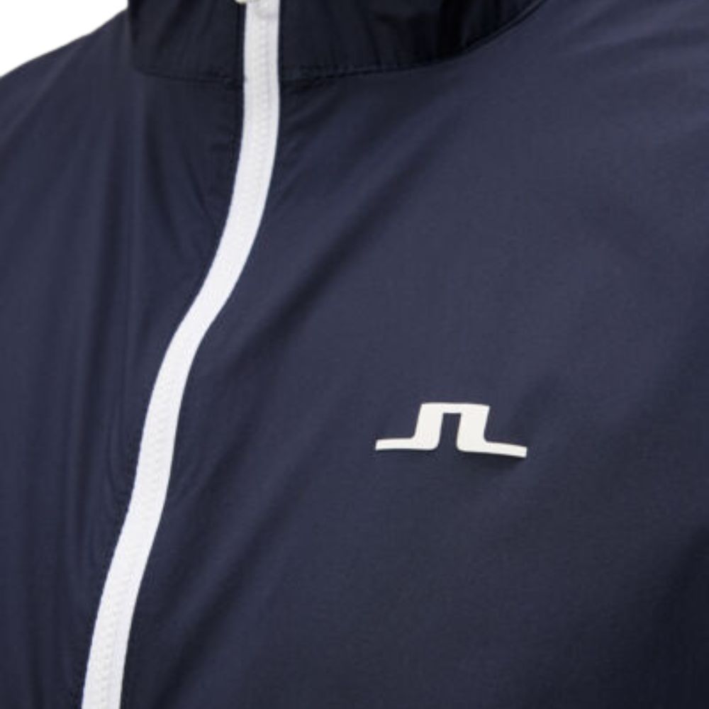 J Lindeberg Ash Lightweight Mens Packable Golf Jacket - Navy Blue   