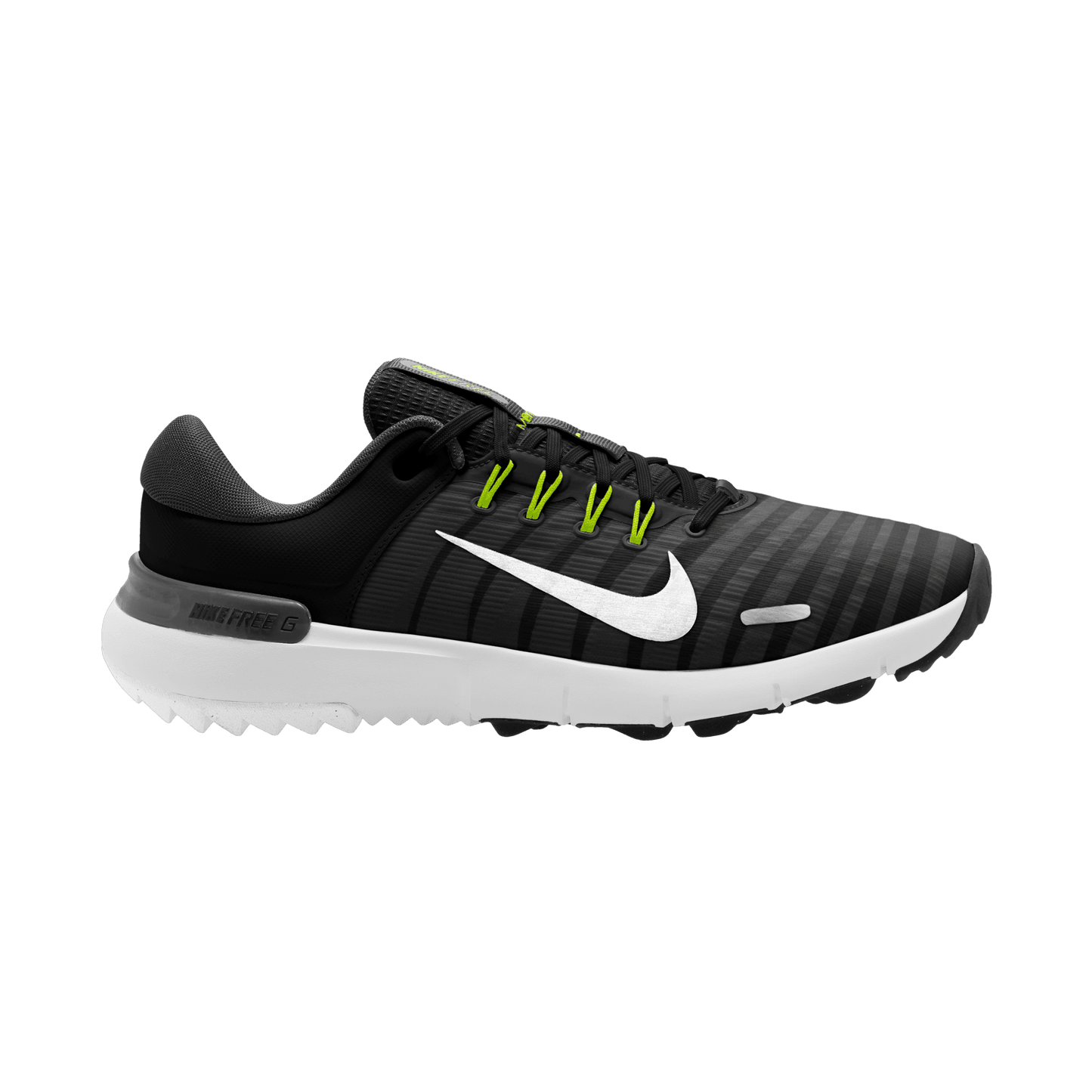 Nike Free Mens Spikeless Golf Shoes 2024 - FN0332 - 001 Black / White-Iron Grey-Volt 001 8 